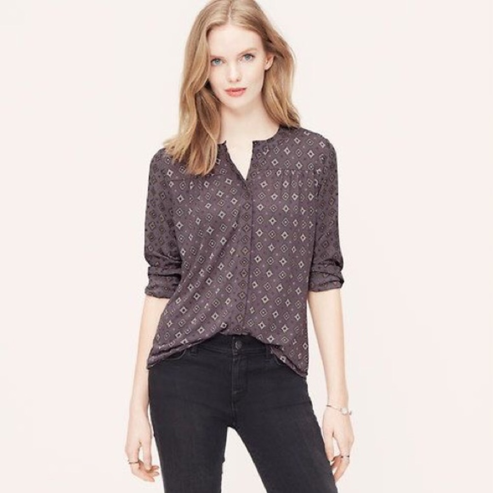 LOFT Purple Work Blouse (EUC)